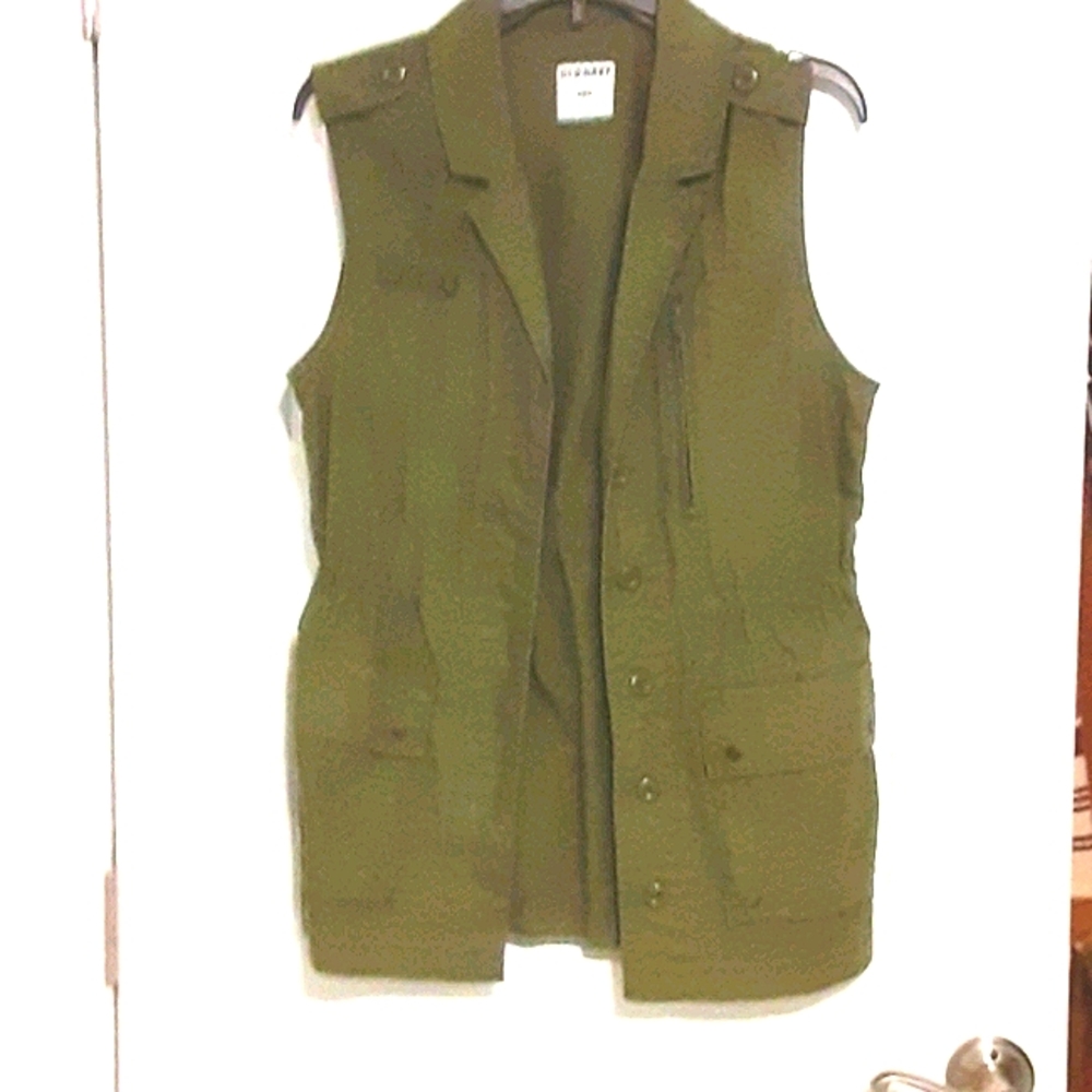 OLD NAVY MILITARY STYLE VEST WITH DRAWSTRING WAIST